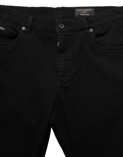 Dolce & Gabbana Black Cotton Stretch Regular Skinny Denim Jeans