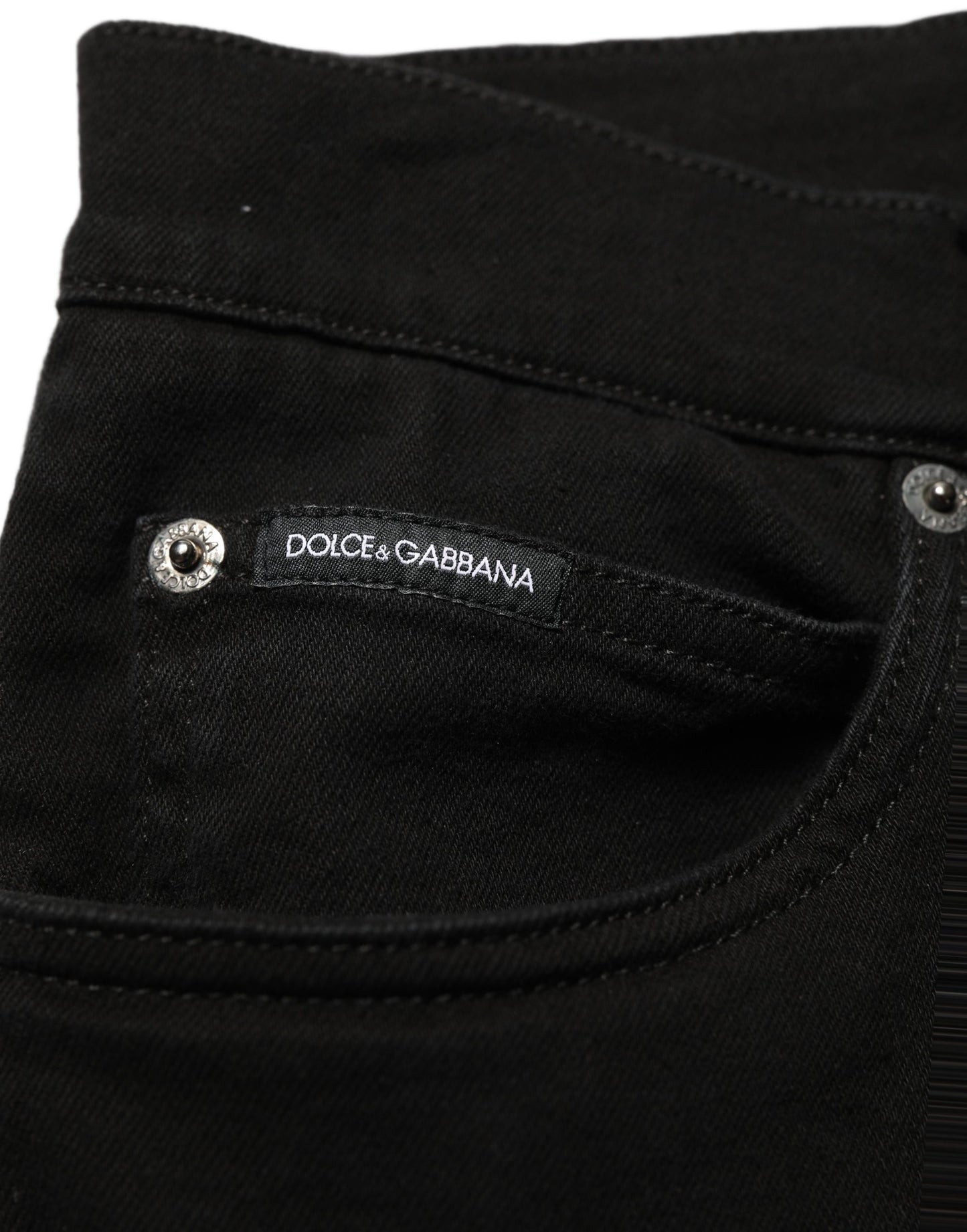 Dolce & Gabbana Black Cotton Stretch Regular Skinny Denim Jeans