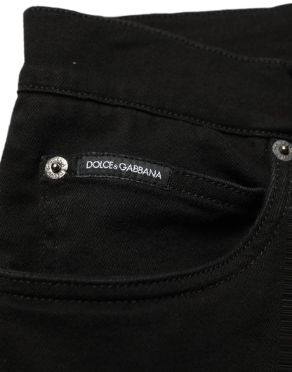 Dolce & Gabbana Black Cotton Stretch Regular Skinny Denim Jeans