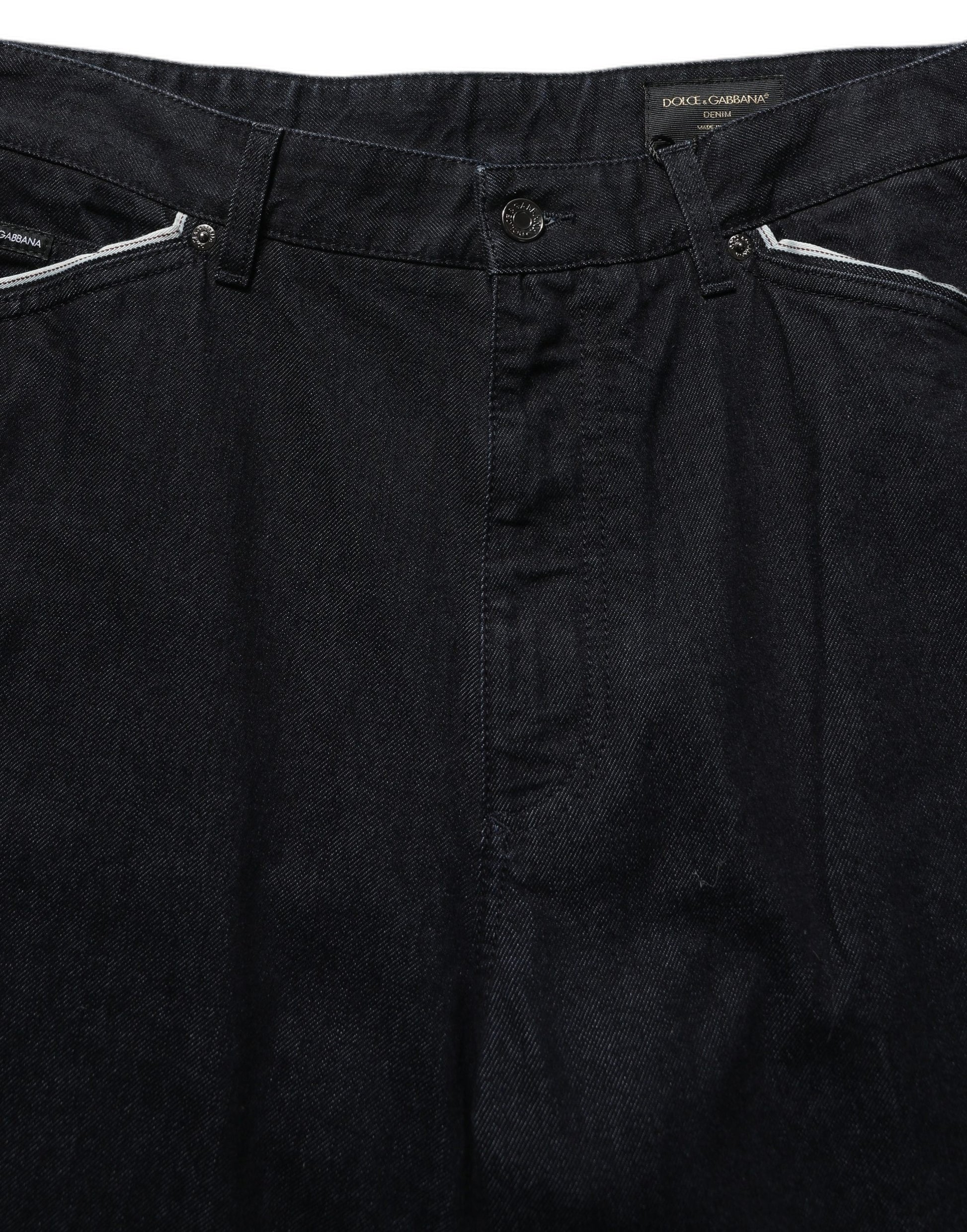 Dolce & Gabbana Black Cotton Stretch Straight Men Denim Jeans