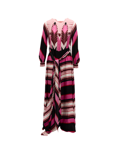 Valentino Garavani Pink Dress with Burgundy Details