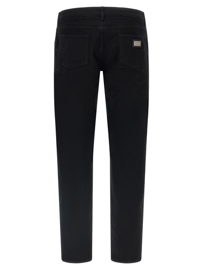 Dolce & Gabbana Black Cotton Slim Fit Jeans