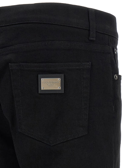 Dolce & Gabbana Black Cotton Slim Fit Jeans