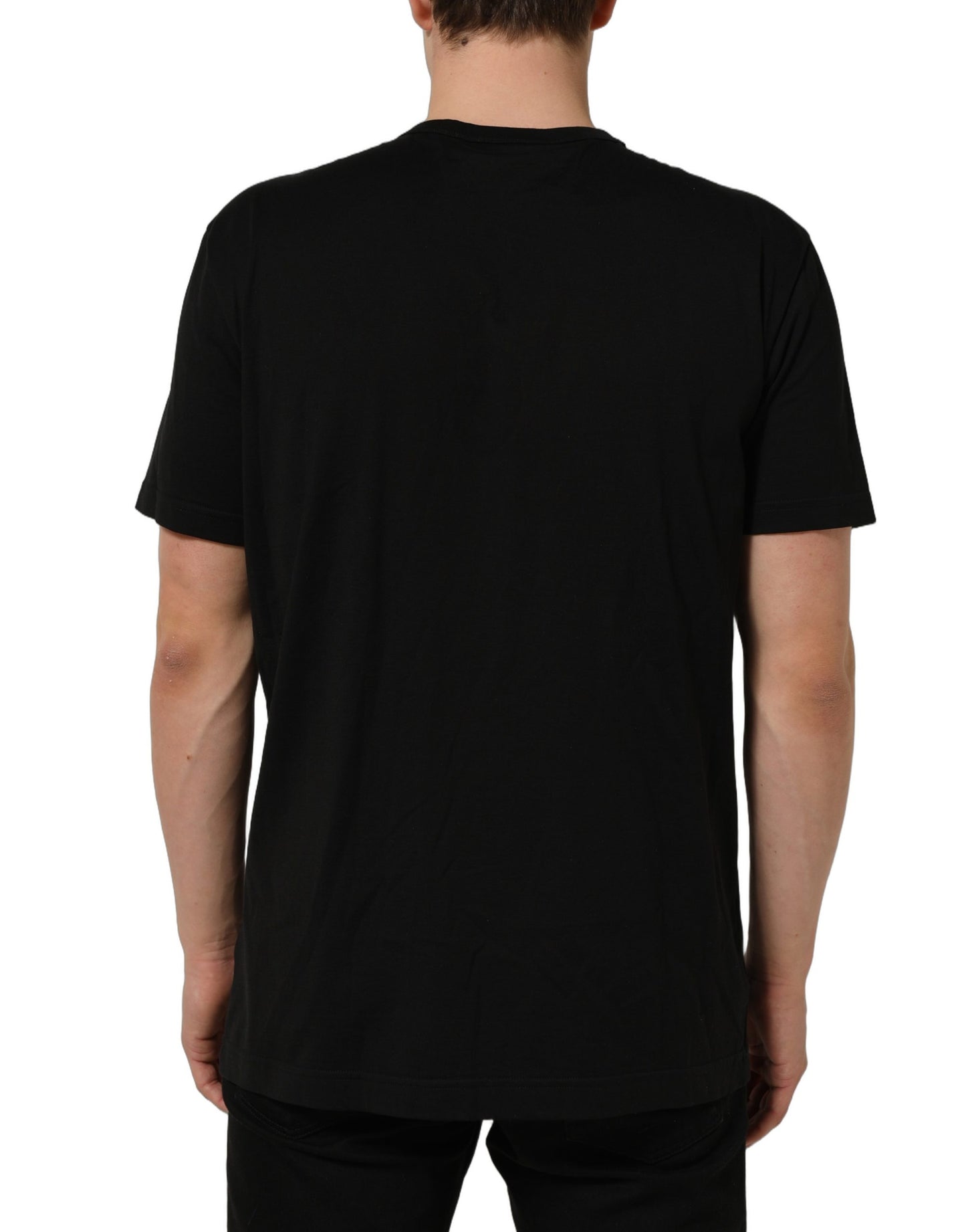 Dolce & Gabbana Black Dog Tag Short Sleeve Crew Neck T-shirt