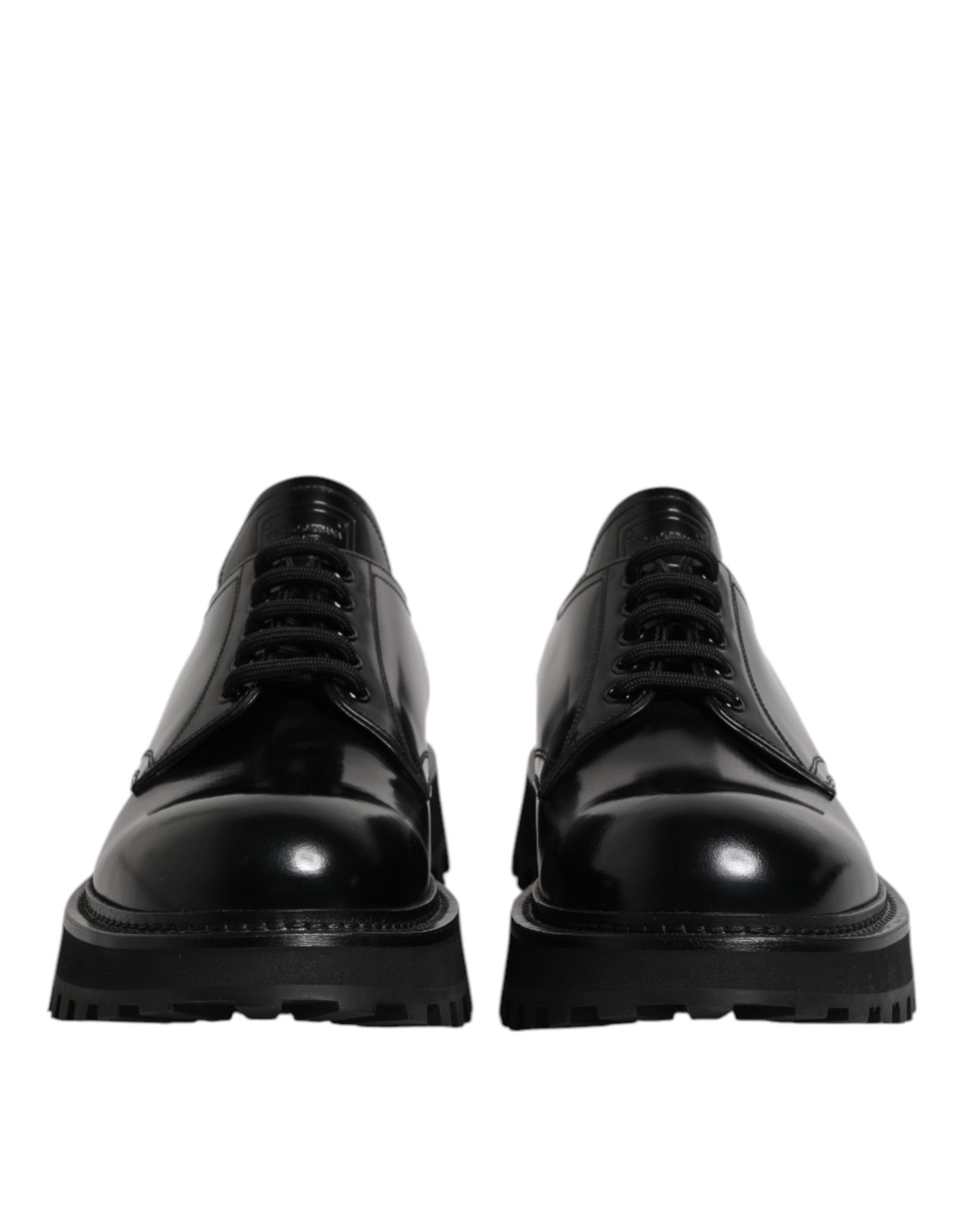 Dolce & Gabbana Black Calf Leather Hi-Trekking Derby Shoes EU45/US12
