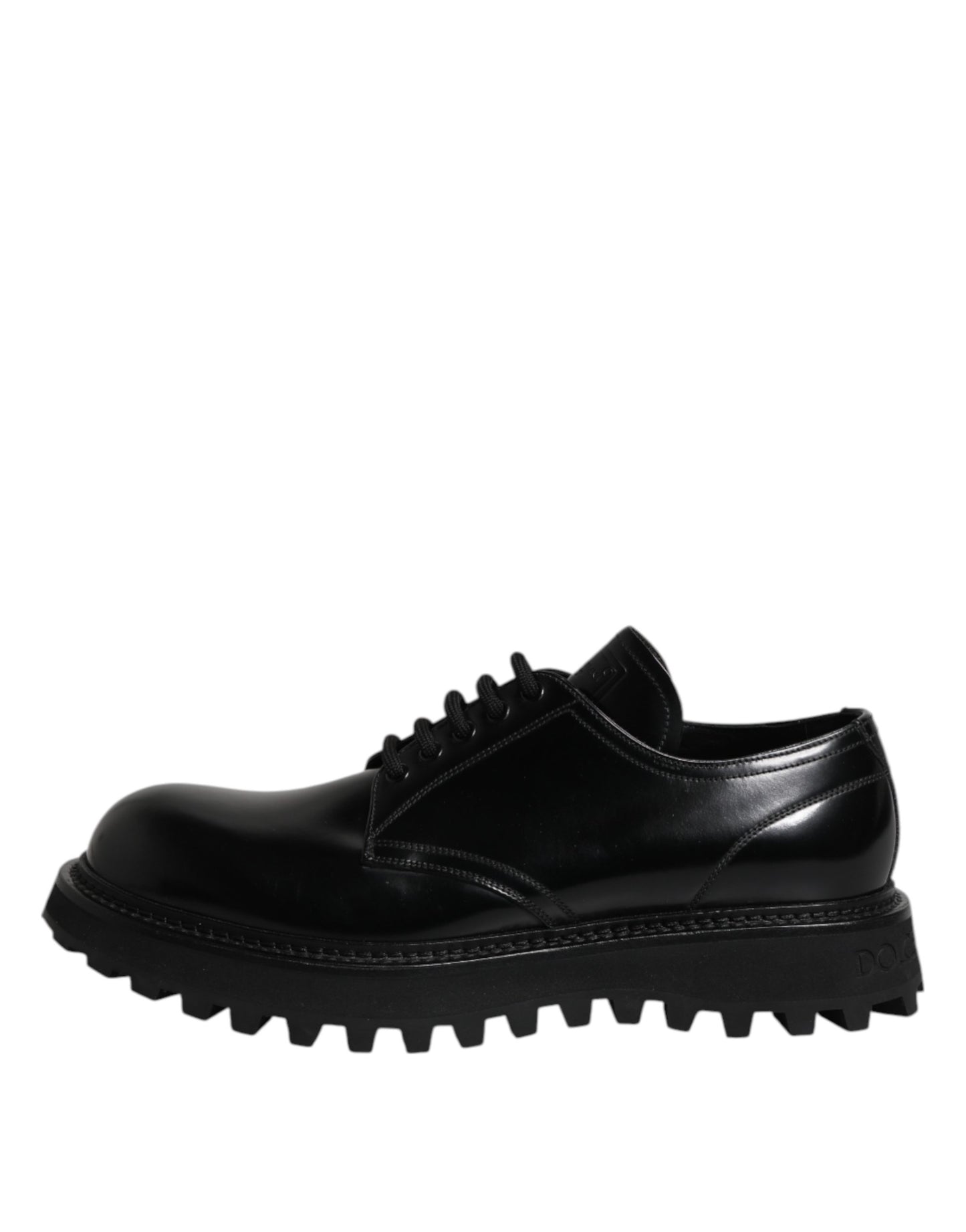 Dolce & Gabbana Black Calf Leather Hi-Trekking Derby Shoes EU45/US12