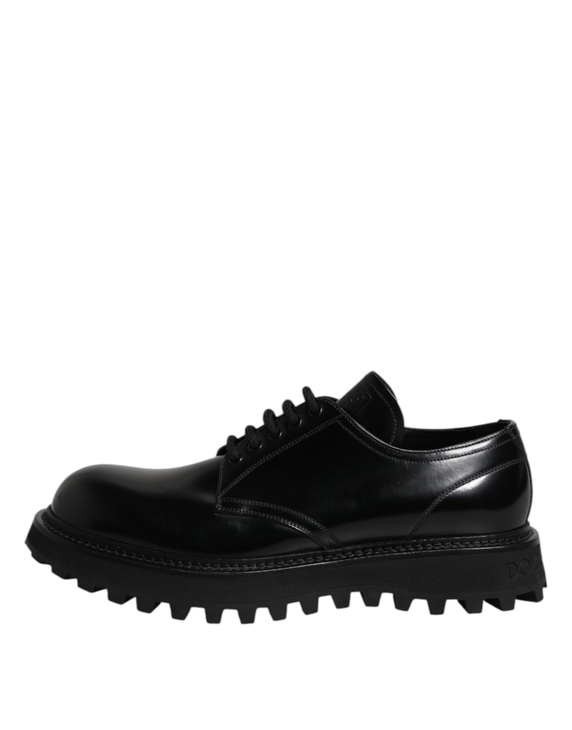 Dolce & Gabbana Black Calf Leather Hi-Trekking Derby Shoes EU45/US12