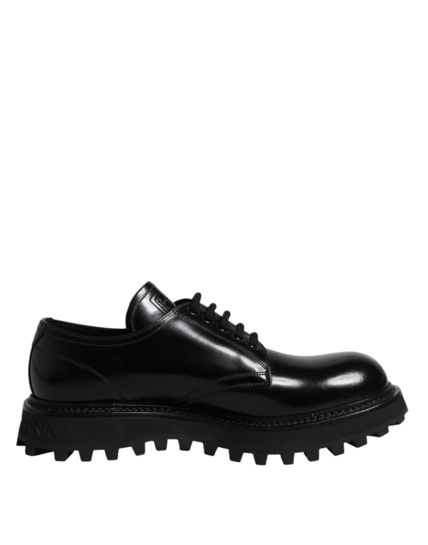 Dolce & Gabbana Black Calf Leather Hi-Trekking Derby Shoes EU45/US12