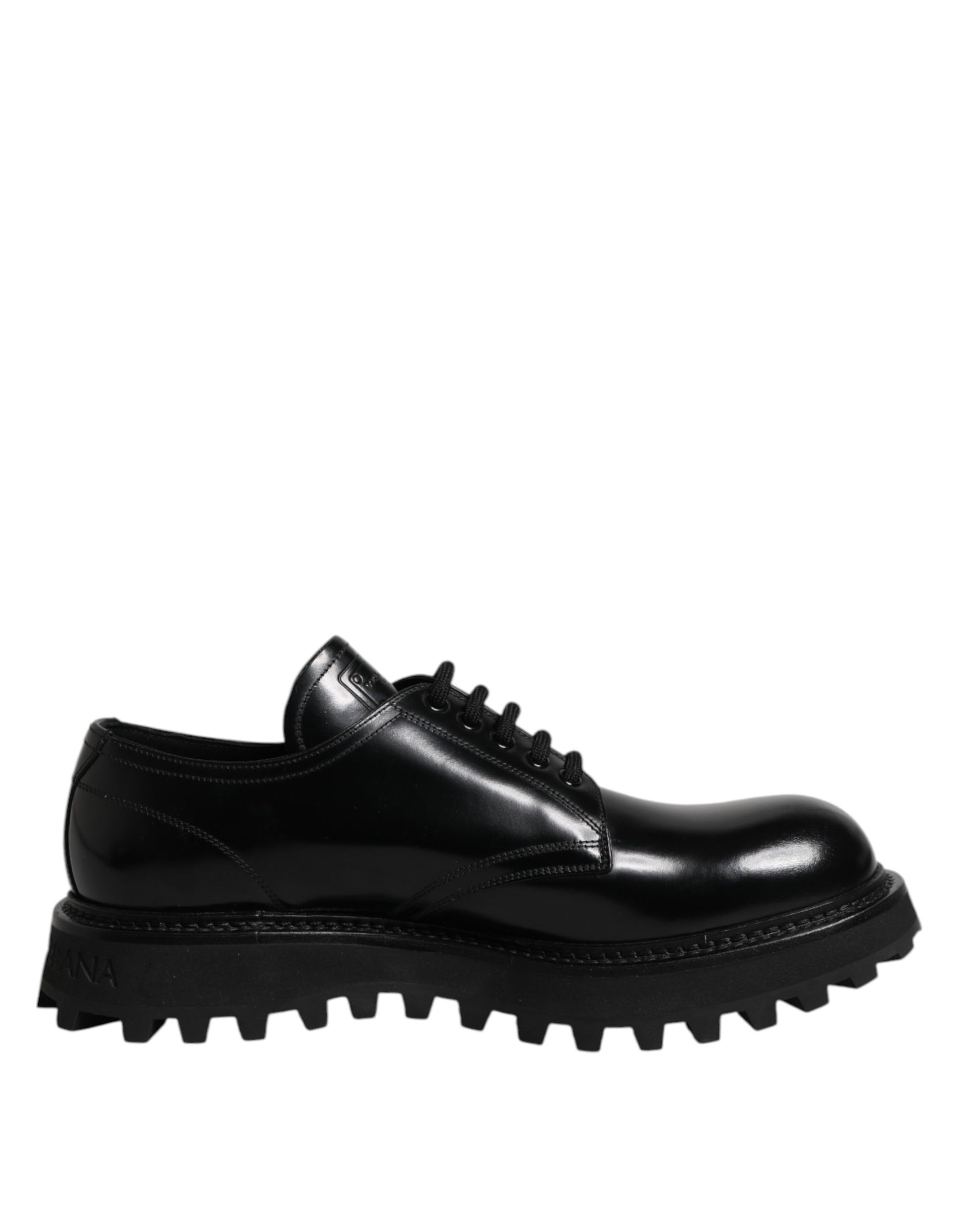 Dolce & Gabbana Black Calf Leather Hi-Trekking Derby Shoes EU45/US12