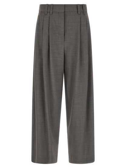 Brunello Cucinelli Gray Virgin Wool Cropped Pants - IT42
