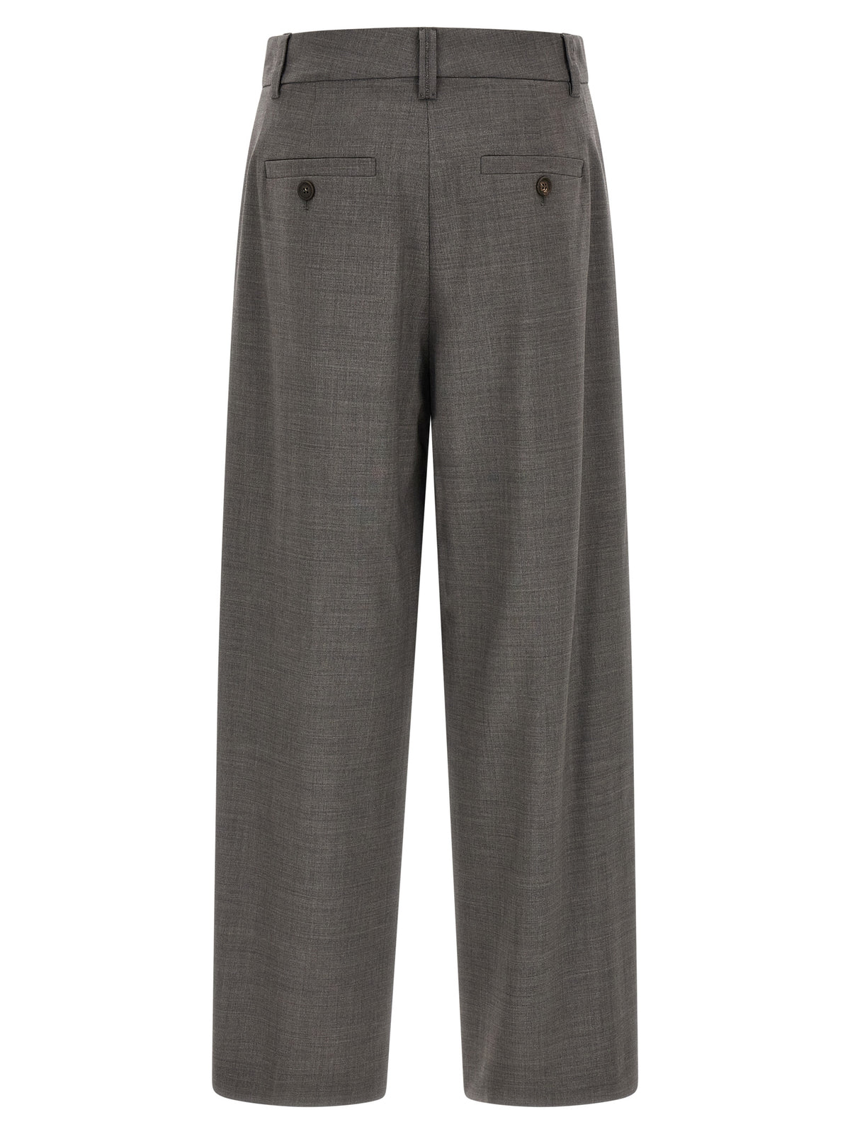 Brunello Cucinelli Gray Virgin Wool Cropped Pants - IT42