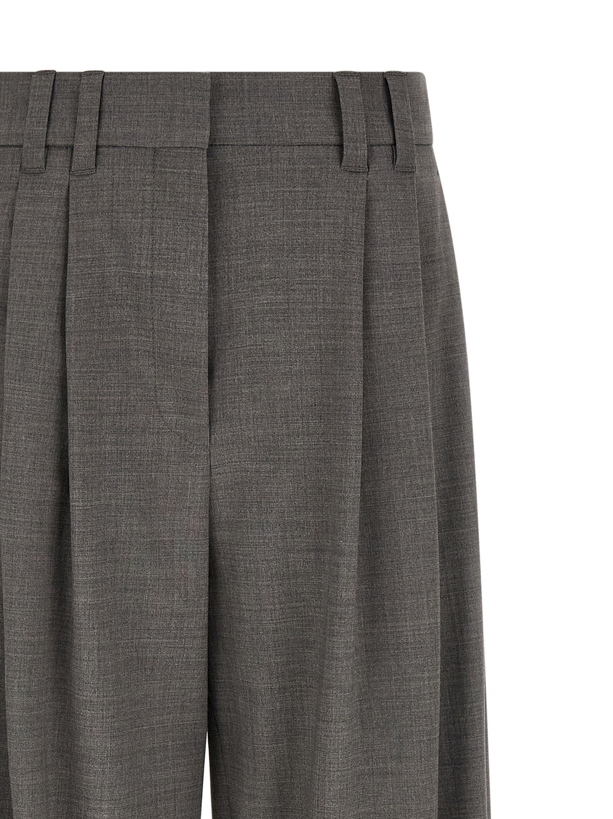 Brunello Cucinelli Gray Virgin Wool Cropped Pants - IT42