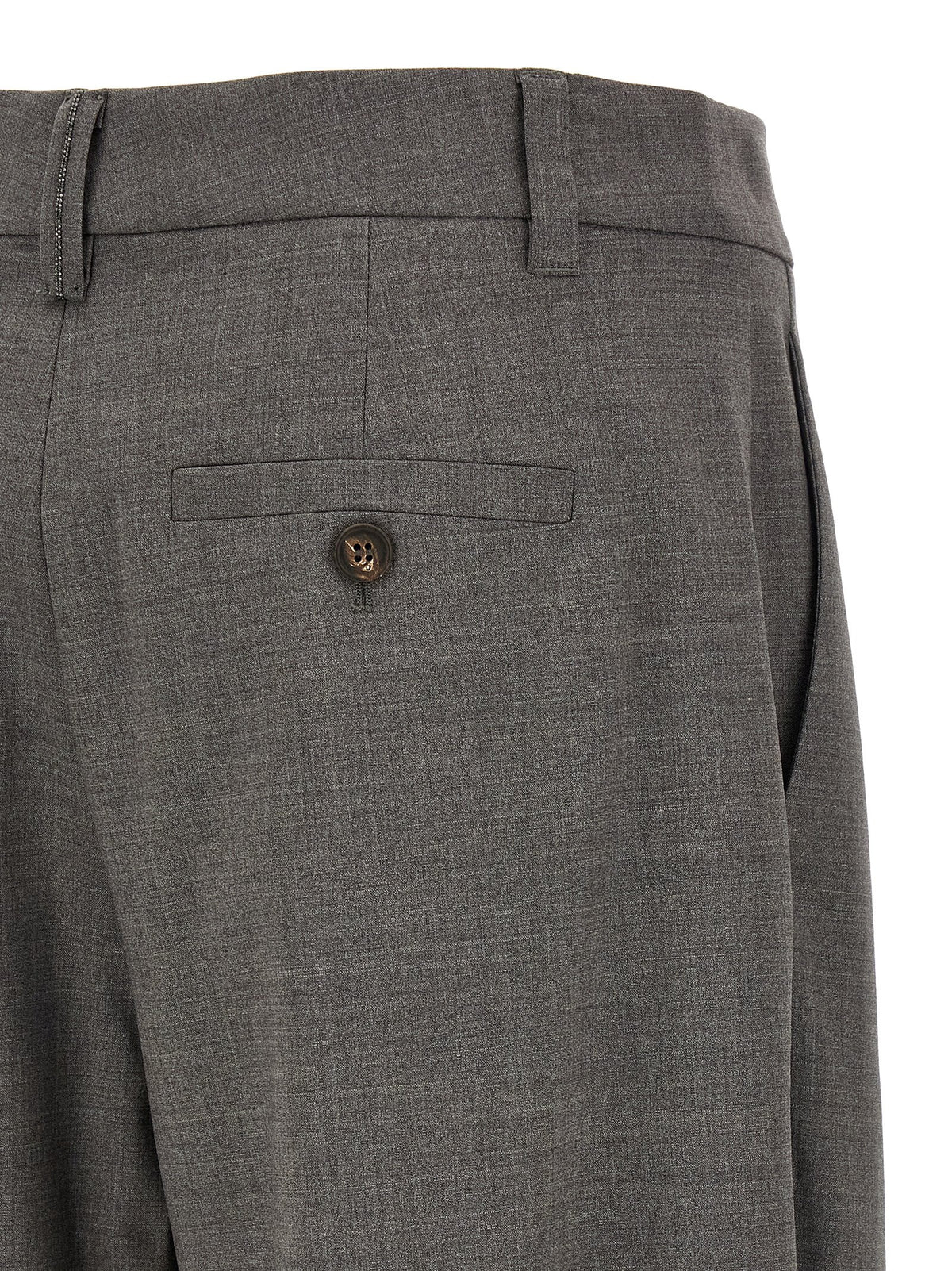 Brunello Cucinelli Gray Virgin Wool Cropped Pants - IT42