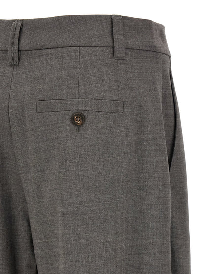 Brunello Cucinelli Gray Virgin Wool Cropped Pants - IT42