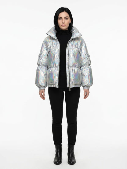 Dolce & Gabbana Silver Polyamide Shell Jacket