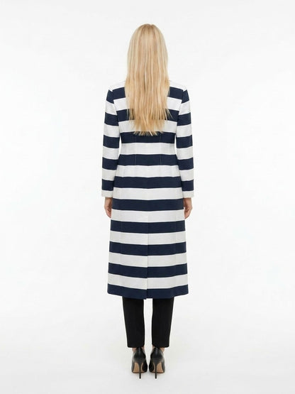 Dolce & Gabbana Navy Blue Viscose Coat