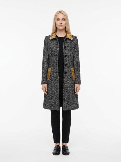 Dolce & Gabbana Gray Elastane Coat