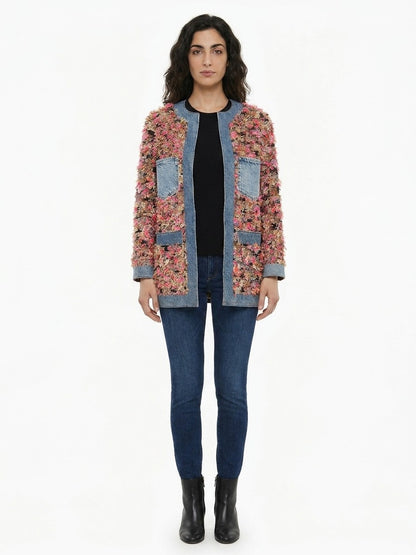 Dolce & Gabbana Multicolor Polyester Denim Jacket