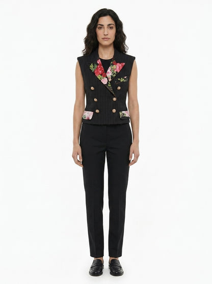 Dolce & Gabbana Black Cotton Sleeveless Jacket