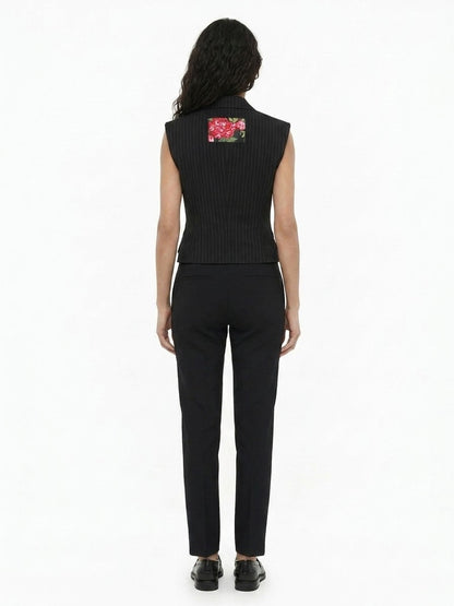 Dolce & Gabbana Black Cotton Sleeveless Jacket