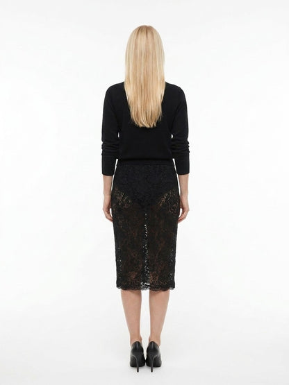 Dolce & Gabbana Black Polyamide Midi Skirt IT36|XXS