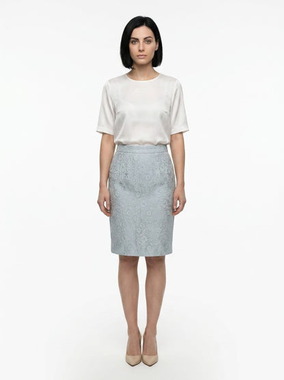 Dolce & Gabbana Bicolor Polyester Midi Skirt