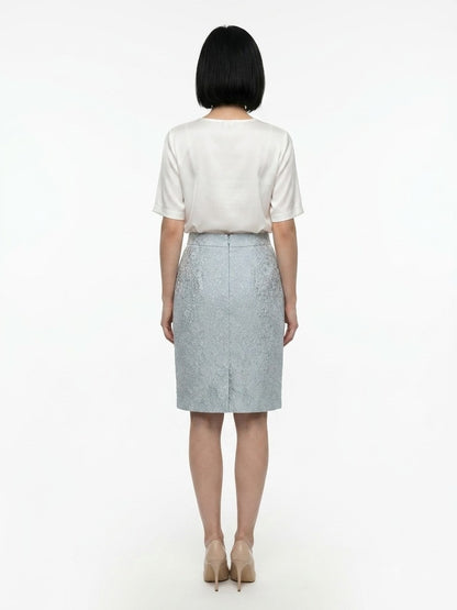 Dolce & Gabbana Bicolor Polyester Midi Skirt