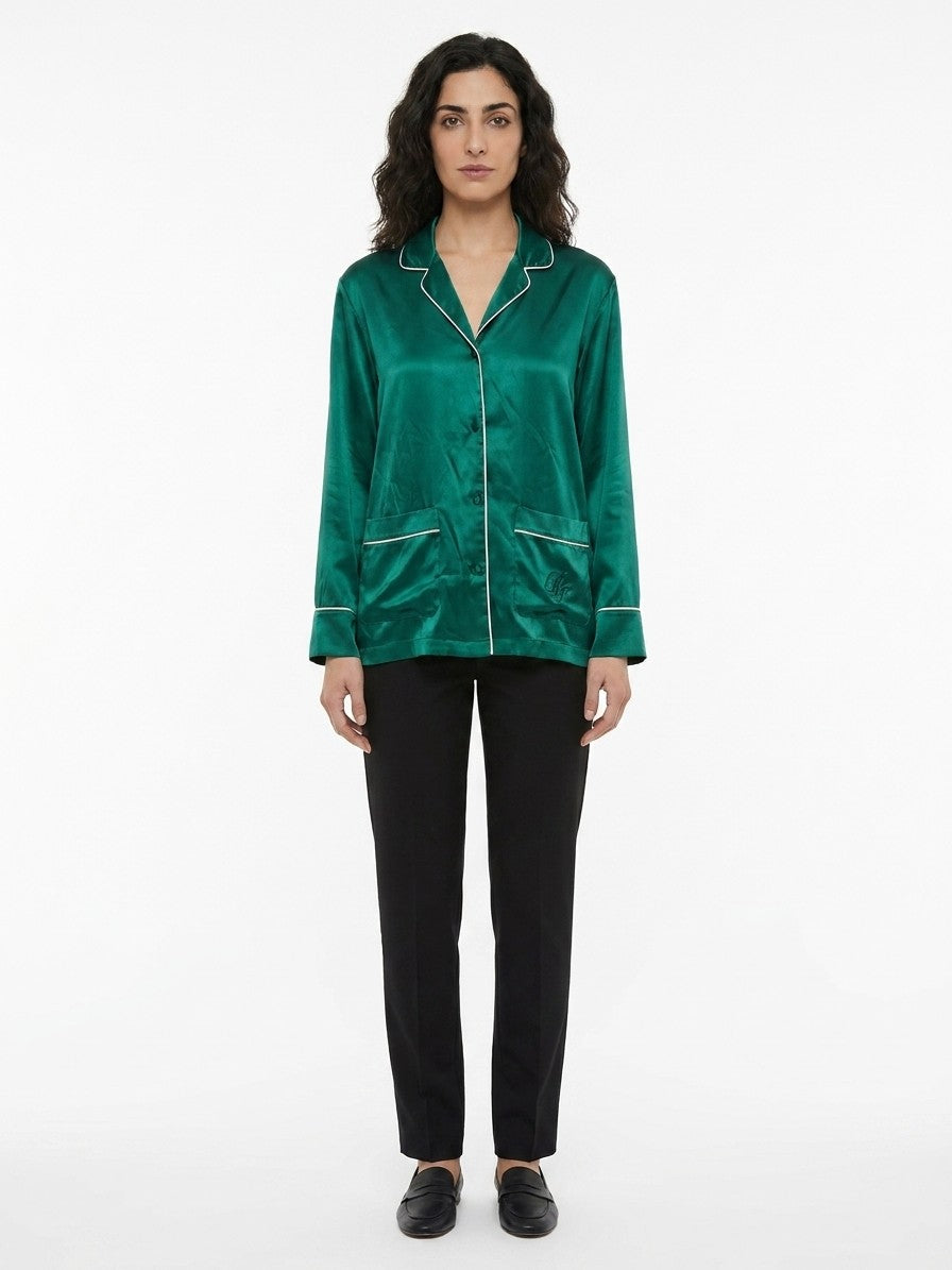 Dolce & Gabbana Bicolor Silk Blouse IT40|S