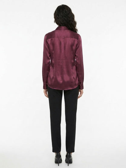 Dolce & Gabbana Burgundy Silk Shirt