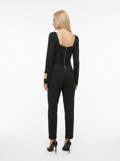 Dolce & Gabbana Black And White Cotton Jumpsuit