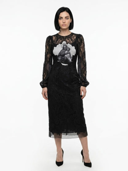 Dolce & Gabbana Black Cotton Cocktail Dress