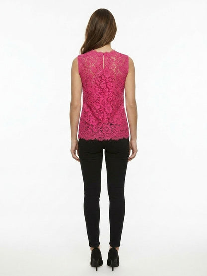 Dolce & Gabbana Pink Cotton Sleeveless T-Shirt