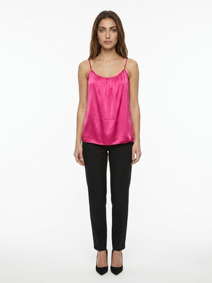 Dolce & Gabbana Pink Silk Sleeveless T-Shirt