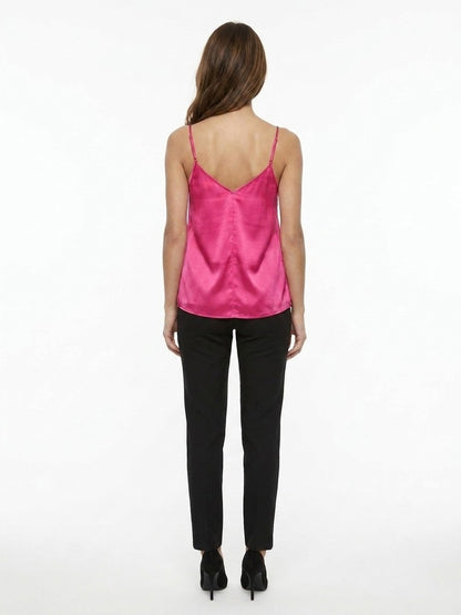 Dolce & Gabbana Pink Silk Sleeveless T-Shirt