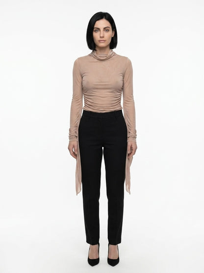 Dolce & Gabbana Beige Viscose Long Sleeve T-Shirt