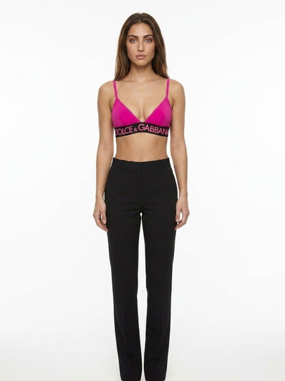 Dolce & Gabbana Fuchsia Elastane Sleeveless T-Shirt