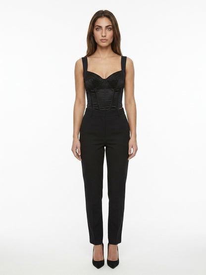 Dolce & Gabbana Black Elastane Sleeveless T-Shirt