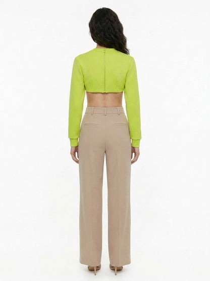 Dolce & Gabbana Yellow Elastane Long Sleeve T-Shirt