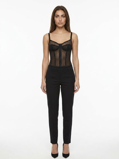 Dolce & Gabbana Black Elastane Sleeveless T-Shirt