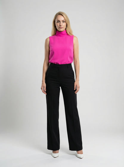 Dolce & Gabbana Pink Virgin Wool Sleeveless T-Shirt