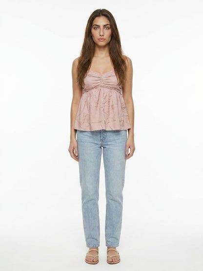 Dolce & Gabbana Pink Silk Sleeveless T-Shirt