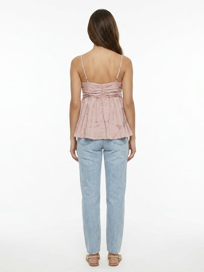 Dolce & Gabbana Pink Silk Sleeveless T-Shirt