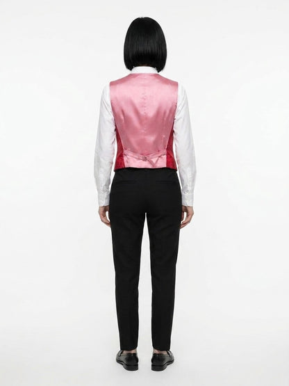 Dolce & Gabbana Red Elastane Waistcoat