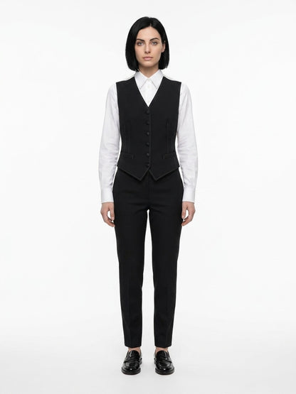 Dolce & Gabbana Black Elastane Waistcoat