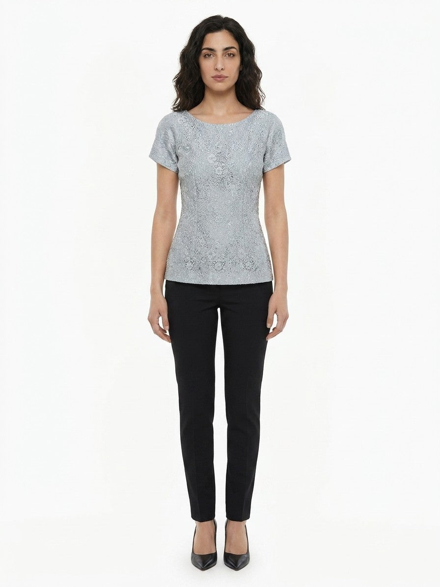 Dolce & Gabbana Gray Polyamide T-Shirt - IT38|XS
