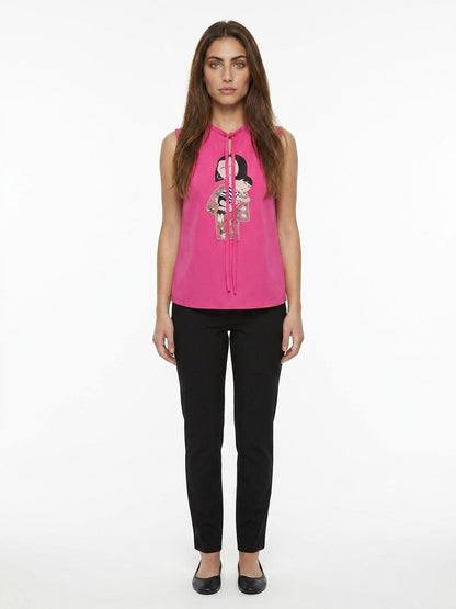 Dolce & Gabbana Pink Elastane Sleeveless T-Shirt