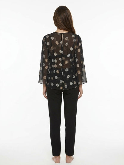 Dolce & Gabbana Black Silk Long Sleeve T-Shirt