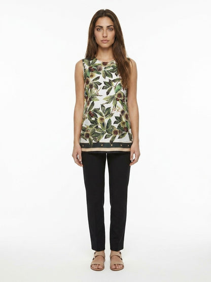 Dolce & Gabbana Multicolor Silk Sleeveless T-Shirt