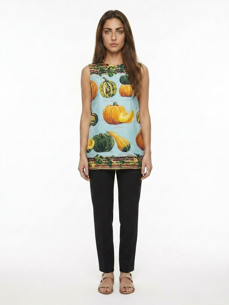 Dolce & Gabbana Multicolor Silk Sleeveless T-Shirt