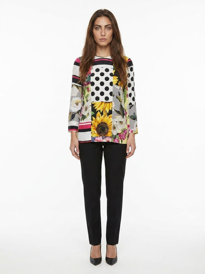 Dolce & Gabbana Multicolor Elastane Long Sleeve T-Shirt
